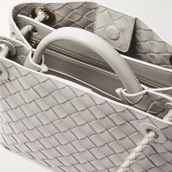 Bottega Veneta Gray Woven Tote with Gold Accent - Picture 4 of 5